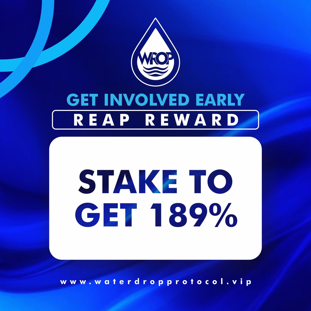 WDProtocol's tweet photo. Get early rewards opportunity on #Wrop
Stake to earn 189% on your holdings.
Earn, govern, stake
Start now
https://t.co/nFpGRG50om
#WROP https://t.co/hgVlolU4T8