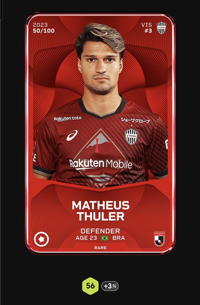 sorare__journey's tweet photo. NEW PURCHASE ✅🇯🇵
Owning already #Maekawa, seemed more than right to add a Vissel #Kobe defensive stack 🗿
Matheus #Thuler is that kind of player that manages to perform #Sorare wise almost always very well! 🐐
9€ DEAL! 💲
#SorareJapan #Jleague https://t.co/0XWOrWj7tu