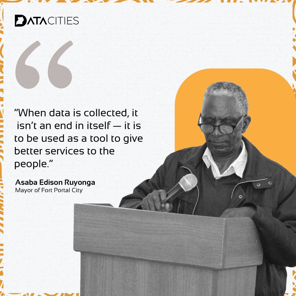 In today’s #FlashbackFriday, we highlight a powerful quote from the Mayor of <a href="/FortPortalCity1/">Fort Portal City</a>, shared during a recent engagement.

#DataCitiesUg
