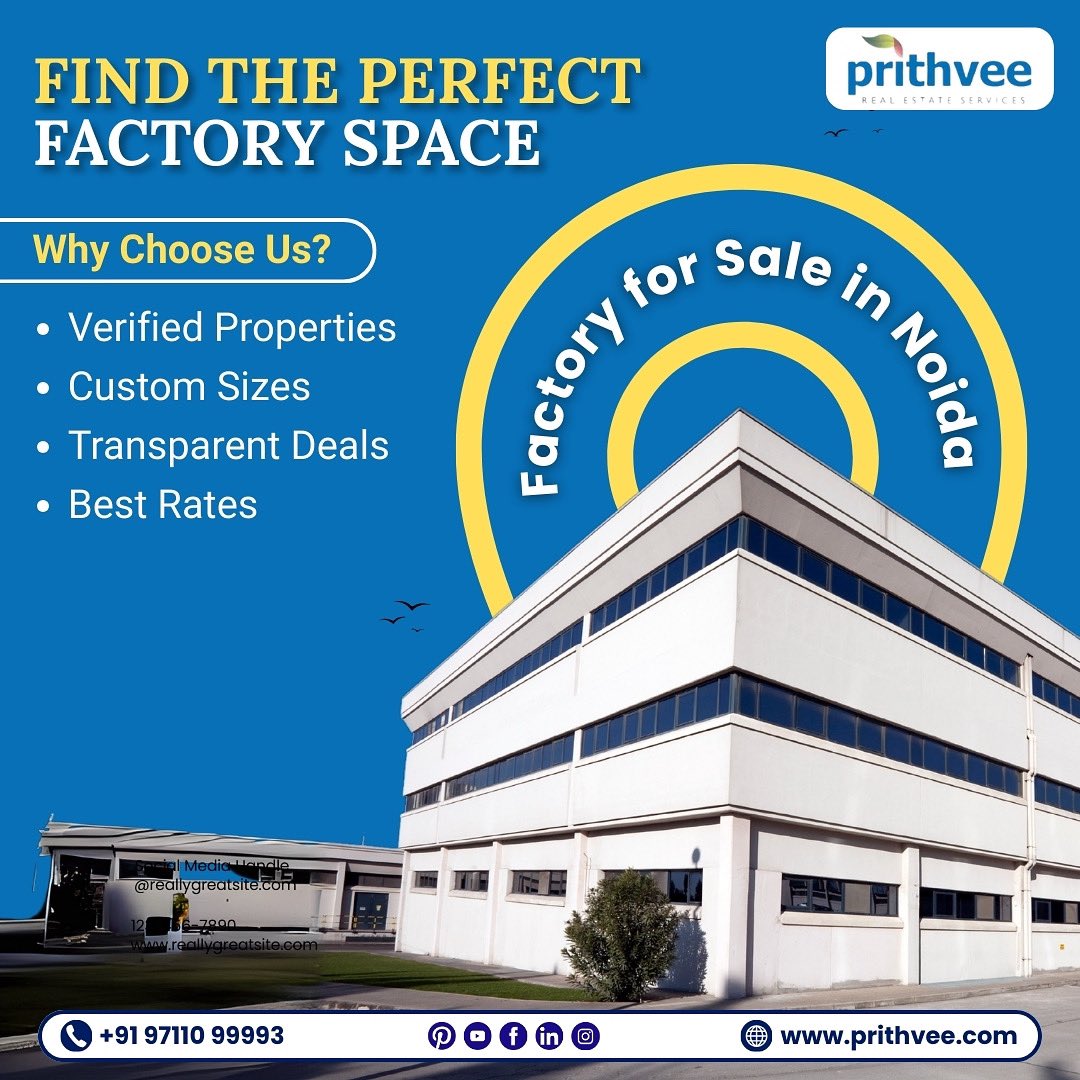 Prithveeindia's tweet photo. 🚀 Looking for the perfect factory space in Noida?
We’ve got you covered! 🏭
✅ Verified Properties
✅ Custom Sizes
✅ Transparent Deals
✅ Best Market Rates

👉 Connect with Prithvee Real Estate Services and make the right move today!
📞 +91 97110 99993 | https://t.co/2FiyO9VMYs