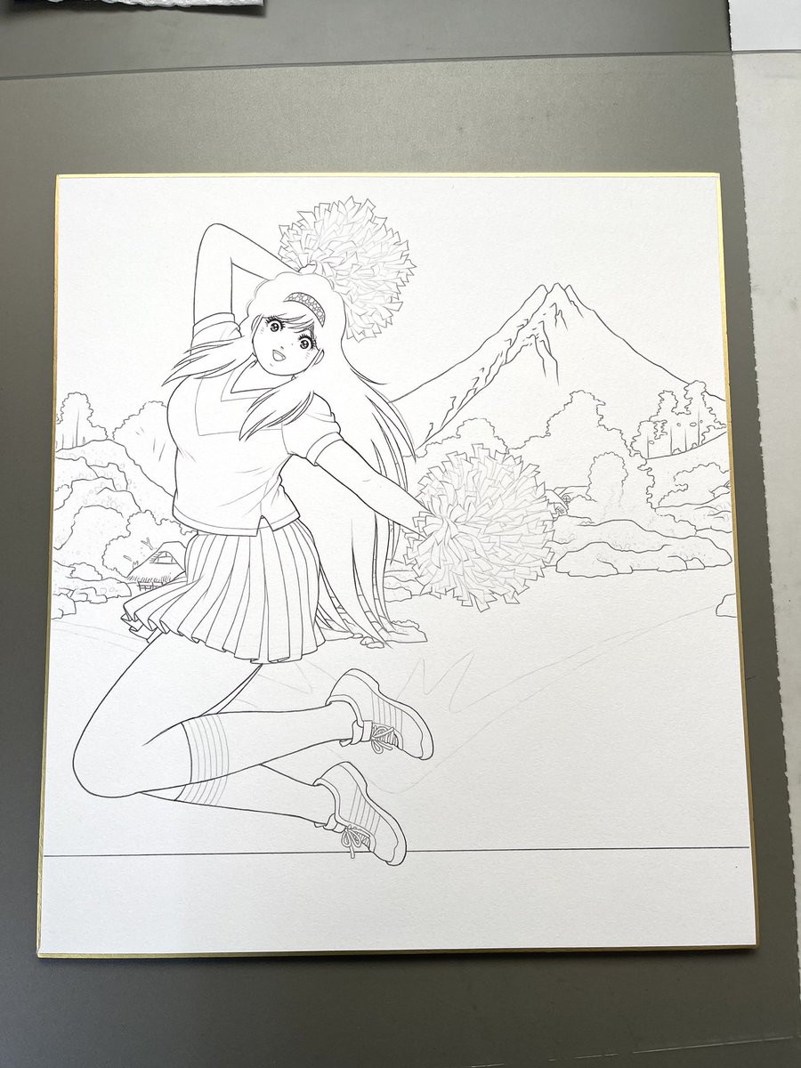 暫く中断していた連作色紙
再開しました🎃🎨

まずは『甲州 三坂水面』の
彩色過程を… 