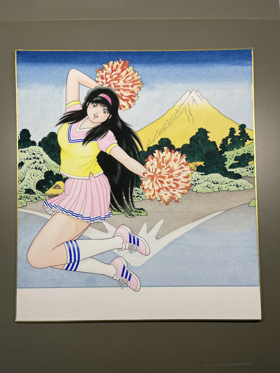 暫く中断していた連作色紙
再開しました🎃🎨

まずは『甲州 三坂水面』の
彩色過程を… 