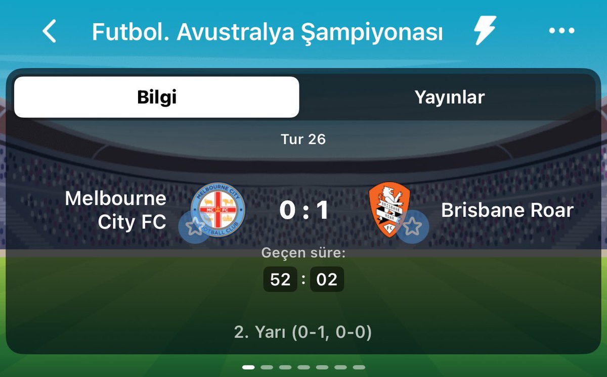 AVUSTRALYA A-LİGİ 🇦🇺
-------------
EV SAHİBİ ÇİFTE ŞANS > 1.51
TOPLAM GOL 2.5 ÜST > 2.01
EV SAHİBİ KAZANIR > 3.02 ⚠️ sürpriz
-------
Uzun aradan sonra başlıyorum. Uzun zamandan sonra ilk tahminim olduğumdan temkinli alın lütfen.