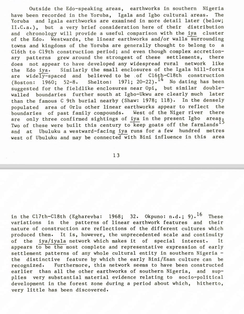 P.J. Darling's research on earthworks in southern Nigeria.
