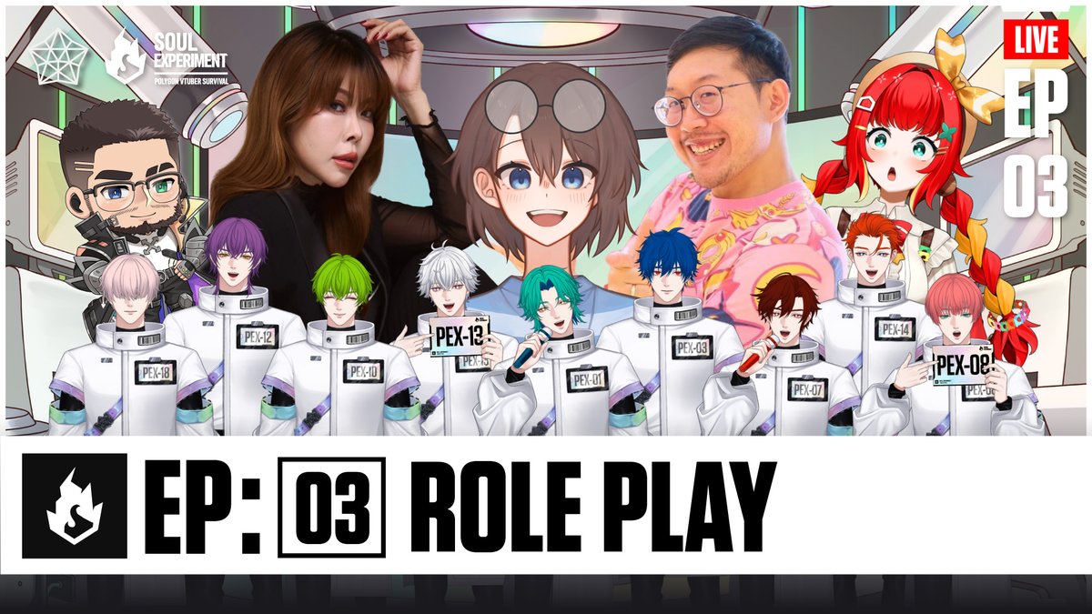 Polygon_Project's tweet photo. 💎 SOUL EXPERIMENT | VTUBER SURVIVAL 💎 EP03 : THIRD STAGE
[ การทดลองที่ 3 | ROLE PLAY ]
พบกับการทดลองที่ 3 ในหัวข้อ "ROLE PLAY" ผู้เข้าแข่งขันทั้ง 3 ทีม จะสุ่มรับโจทย์ Role Play โดยหลังจากได้รับโจทย์ พวกเขาต้องวางแผนการทำงานภายในทีม และลำดับการแสดงสวมบทบาท ตามโจทย์ที่ได้ระบุไว้ภายในเวลาจำกัด และต้องไม่ลืมสร้างความสนุกสนานให้กับผู้รับชมอีกด้วย ทีมไหนจะเปล่งประกายที่สุด? มาลุ้นไปพร้อมกัน! คืนนี้ 20:00 น. !
.
📍 รับชมได้ที่ Polygon Official
👉 https://t.co/q92y9HQdF8
.
.
✨✨✨✨✨✨✨✨✨✨✨✨✨✨✨✨✨✨
.
💎 SOUL EXPERIMENT | VTUBER SURVIVAL 💎
🔹 รายละเอียดกิจกรรม https://t.co/FFDIjaJXTc
🔹 แนะนำผู้เข้าแข่งขัน https://t.co/HHvprcjk6Z
🔹 Introduce Playlist https://t.co/OGsxdiolQp
🔹 [PV] PROJECT SOUL EXPERIMENT https://t.co/d83Eq1swLd
.
#PEX #SoulExperiment #PolygonExperiment #PolygonProject #Vtuber #VtuberTH