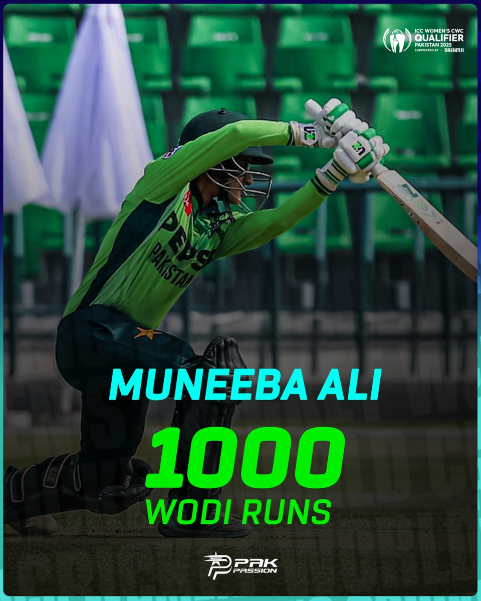 Muneeba Ali becomes the 9th Pakistani to score 1000+ runs in WODIs!