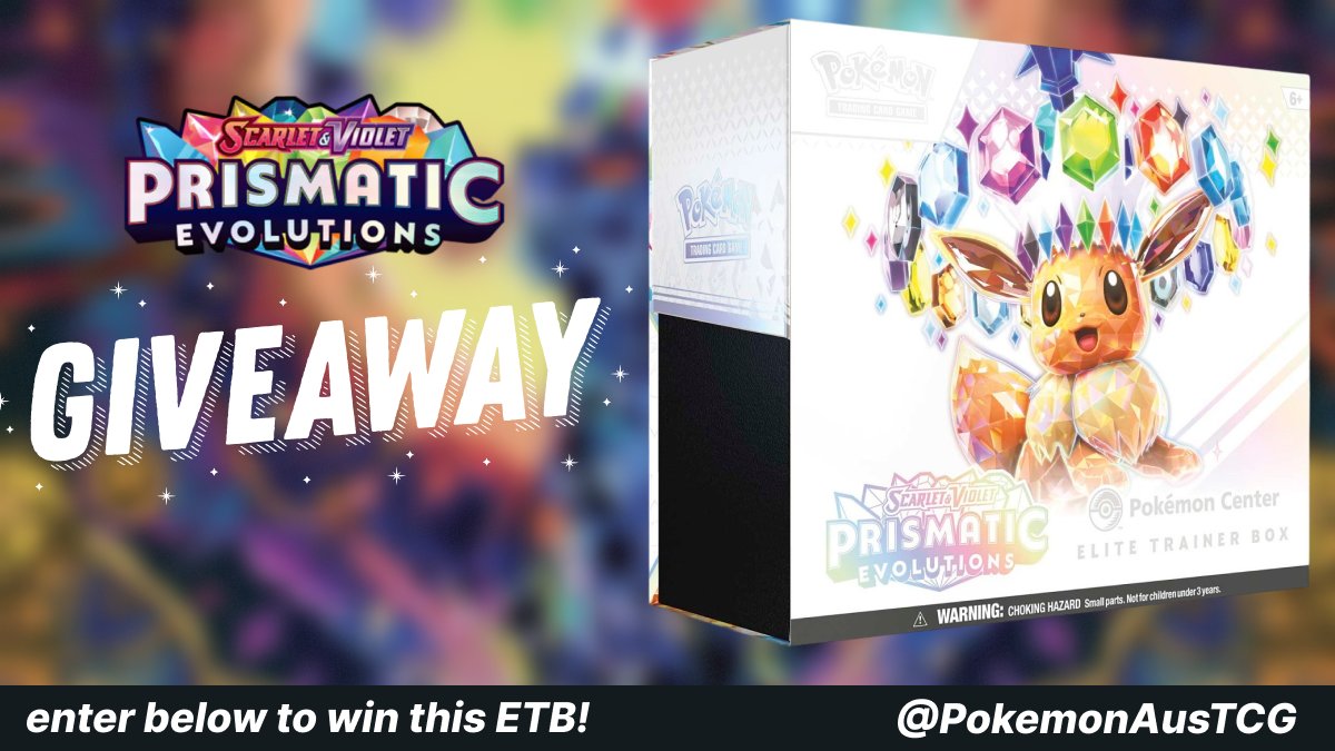 PokemonAusTCG's tweet image. 🔥PRISMATIC EVOLUTIONS ETB GIVEAWAY 🔥
I’m giving away 1x Prismatic Evolutions ETB to say thanks for all the support lately 🙌

For a chance to win:
✅ Follow @PokemonAusTCG 
🔁 Retweet this tweet
💬 Reply with your best pull - fave card you’ve ever gotten from a pack. Bonus…