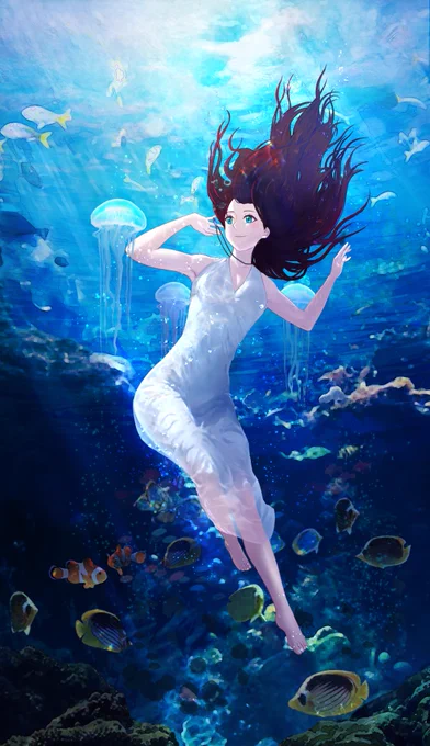 5年前の作品ですがlack先生のコンペで色がキレイだね賞をもらった絵を貼っておきますね 