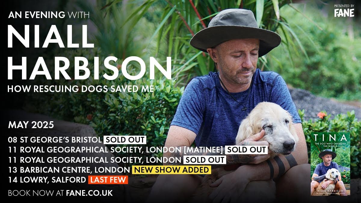 Last few tickers for UK and Ireland shows....

Dublin Ireland 15th May 🇮🇪 ……arbison-tina-matinee.eventbrite.co.uk 

London and Manchester 🏴󠁧󠁢󠁥󠁮󠁧󠁿 fane.co.uk/niall-harbison

Will have some info on USA ones next week. You get a signed book also. Would love to see you there (3/3)