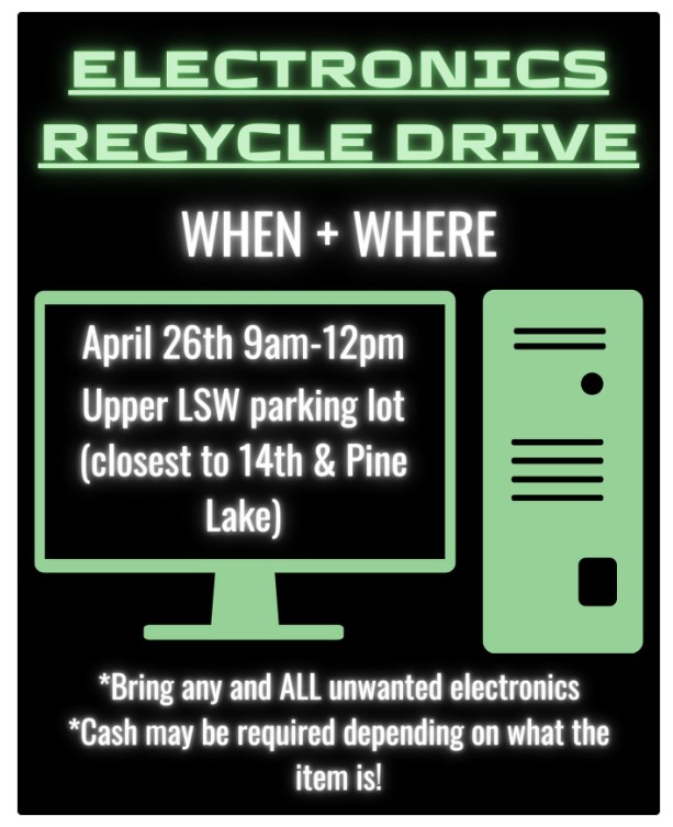 It's time to do some spring cleaning!  BAND Bi-annual Electronics Recycle Drive, Saturday, April 26 from 9am-12pm. For specifics on what you can drop off, check out our link: drive.google.com/file/d/1rLriL8…