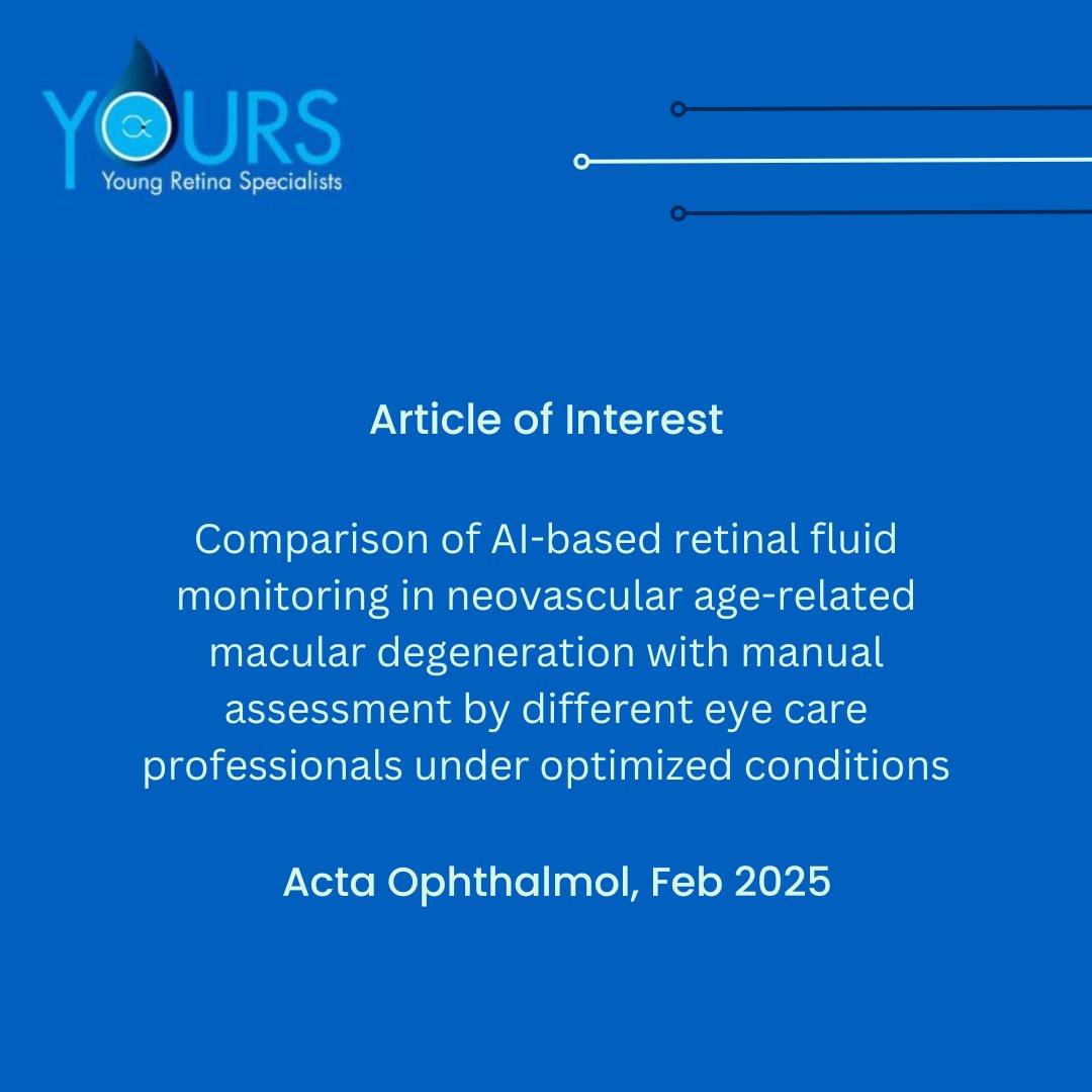 YoungRetina's tweet photo. π New Study Alert! πποΈ
This study evaluates whether automated IRF/SRF volume measurements match manual assessments by eye care professionals on real-world OCT images in nAMD.
π
Feb 2025 | DOI: 10.1111/aos.17458
#RetinaResearch #FluidMonitoring #nAMD #Ophthalmology https://t.co/y2CH2GSeK4