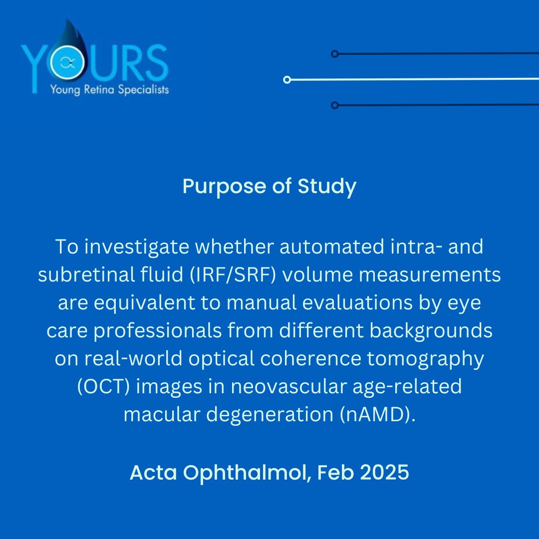 YoungRetina's tweet photo. π New Study Alert! πποΈ
This study evaluates whether automated IRF/SRF volume measurements match manual assessments by eye care professionals on real-world OCT images in nAMD.
π
Feb 2025 | DOI: 10.1111/aos.17458
#RetinaResearch #FluidMonitoring #nAMD #Ophthalmology https://t.co/y2CH2GSeK4