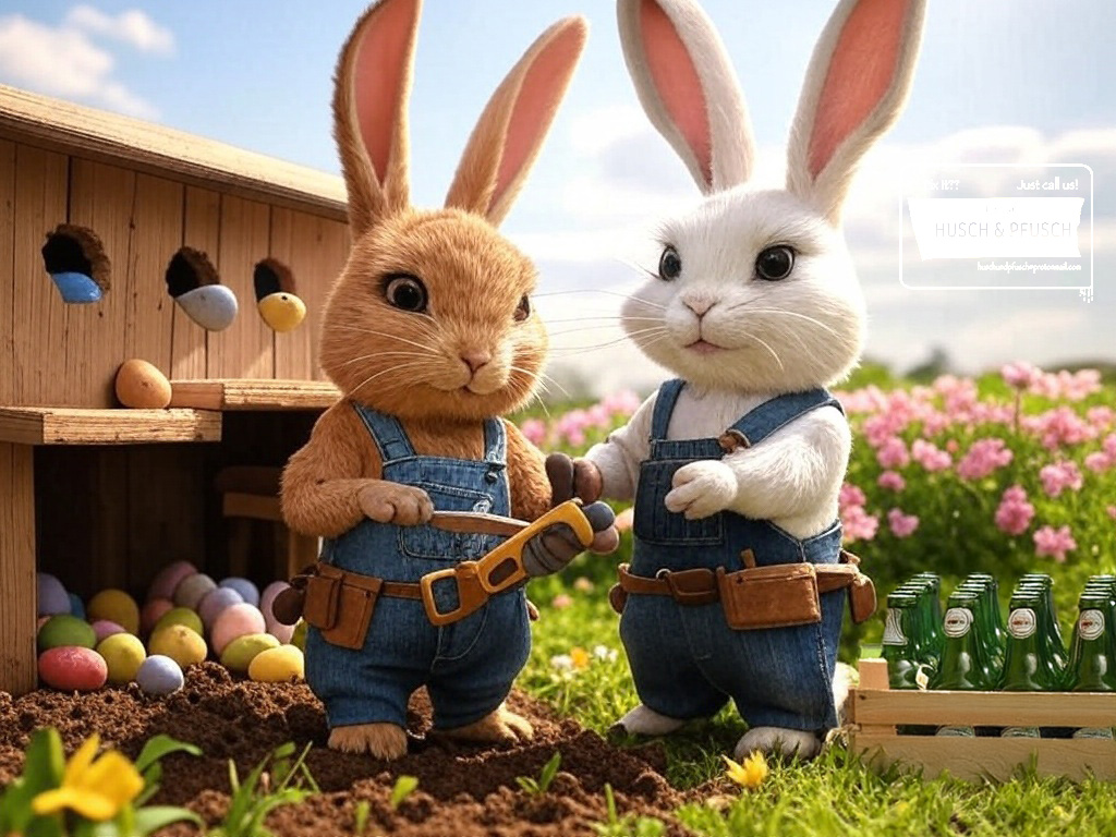Ein frohes Osterfest und schaffensreiche Feiertage wünscht das Team von Husch und Pfusch!
