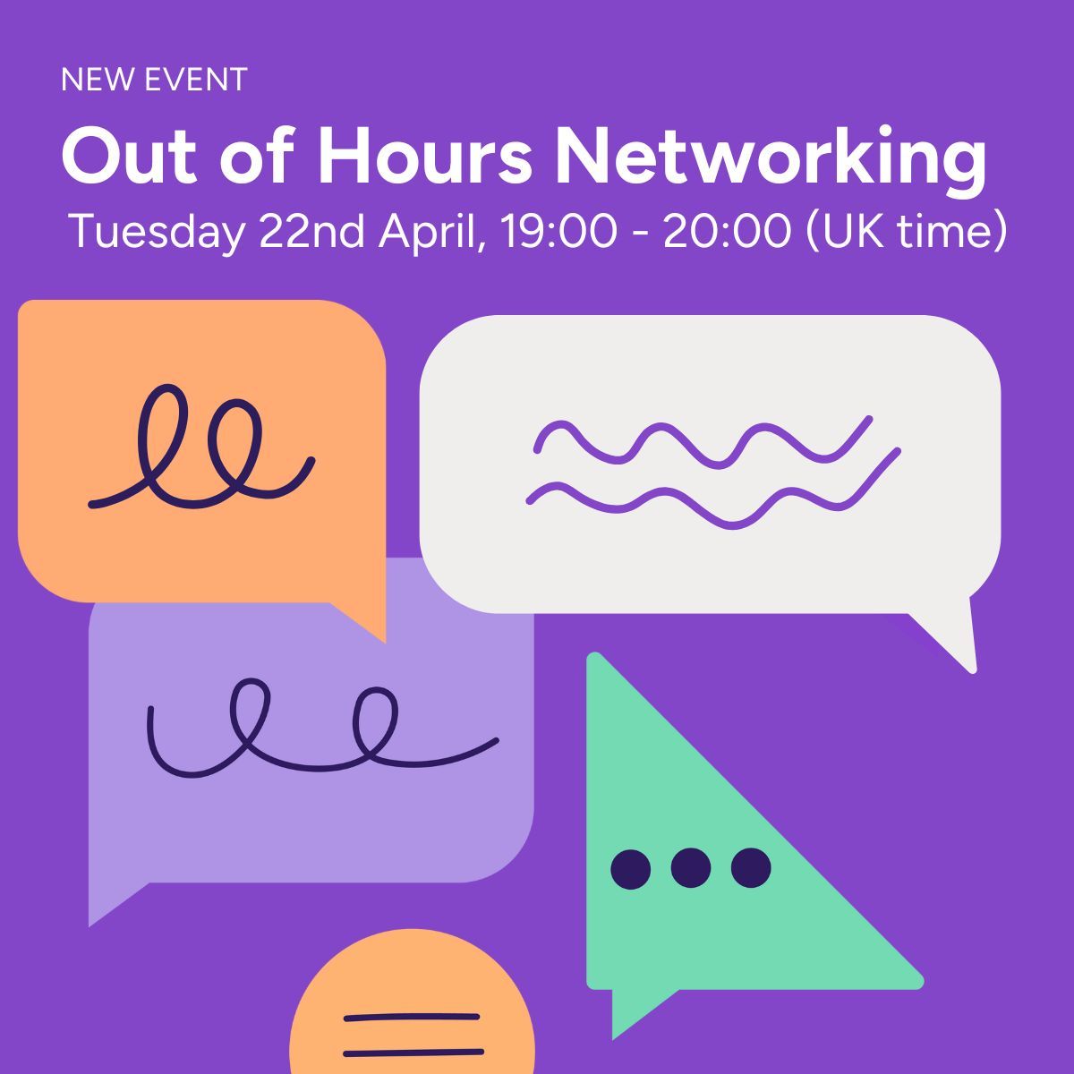 We're excited to launch our new networking sessions for people who aren't able to join us during our regular daytime events. If you're based internationally, or just prefer evenings, we'd love to see you at our out-of-hours networking session on 22nd! buff.ly/fbBwd0V