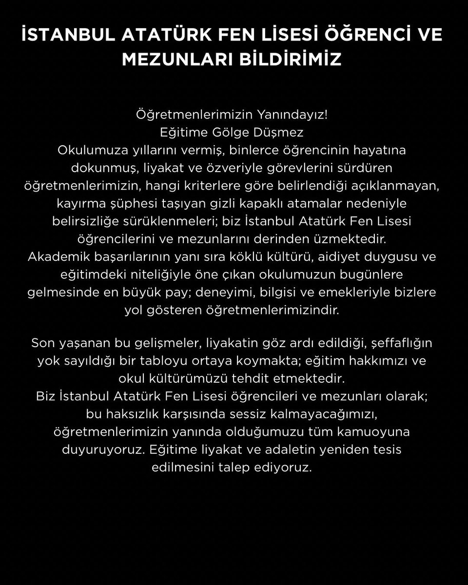 inat_dergi's tweet photo. Lise biat etmez!

📍Kadıköy Anadolu Lisesi
📍İstanbul Atatürk Fen Lisesi
📍İzmir Atatürk Lisesi
📍Ankara Atatürk Lisesi
📍Kartal Anadolu Lisesi
📍Adile Mermerci Anadolu Lisesi
📍Turhan Tayan Anadolu Lisesi https://t.co/m0cFdDyzQj