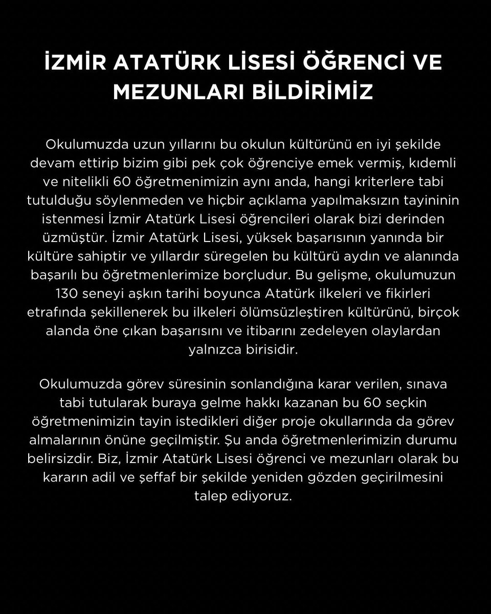 Lise biat etmez!

📍Kadıköy Anadolu Lisesi
📍İstanbul Atatürk Fen Lisesi
📍İzmir Atatürk Lisesi
📍Ankara Atatürk Lisesi
📍Kartal Anadolu Lisesi
📍Adile Mermerci Anadolu Lisesi
📍Turhan Tayan Anadolu Lisesi