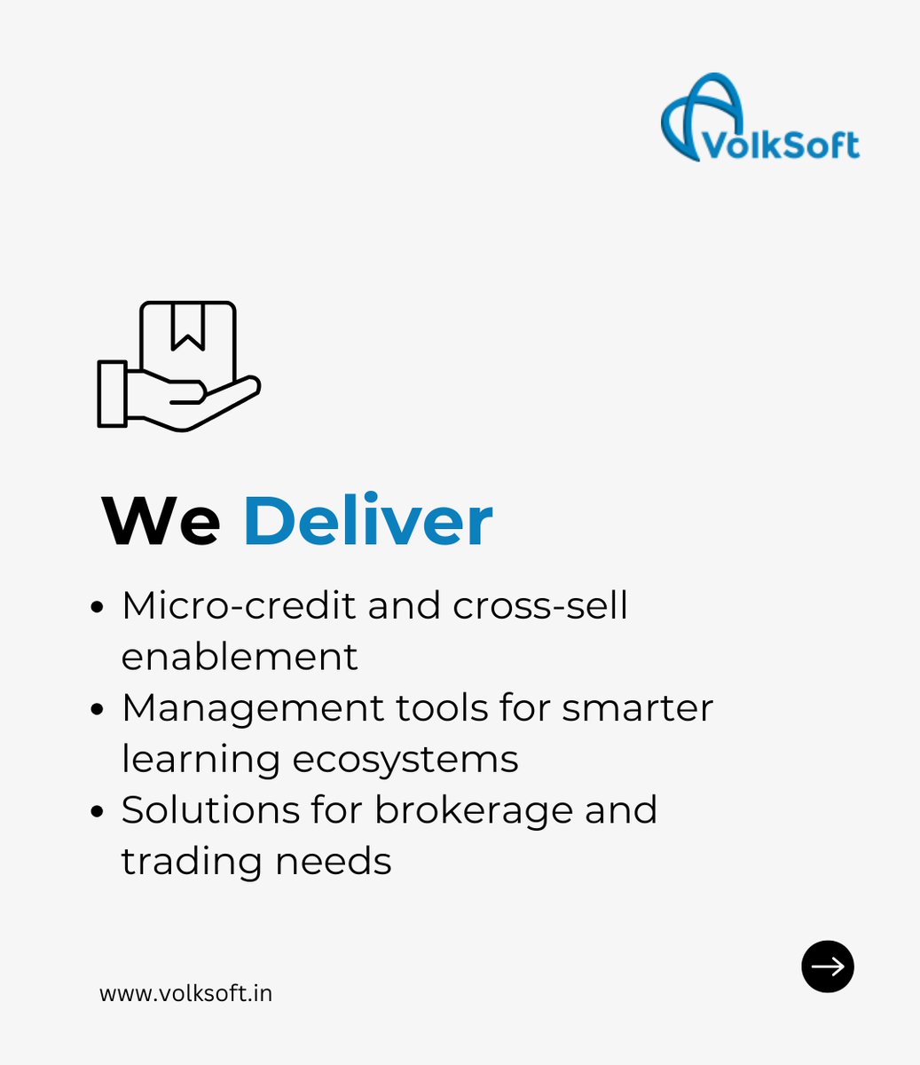 _VolkSoft's tweet image. Empower your lending journey with #VolkSoft—the ideal solution for Business Correspondents, Microfinance Institutions, Private Banks, and Payment Banks.
Simplified, real-time, and built for impact!
Visit volksoft.in to learn more!

#TechForLending #FinanceForAll