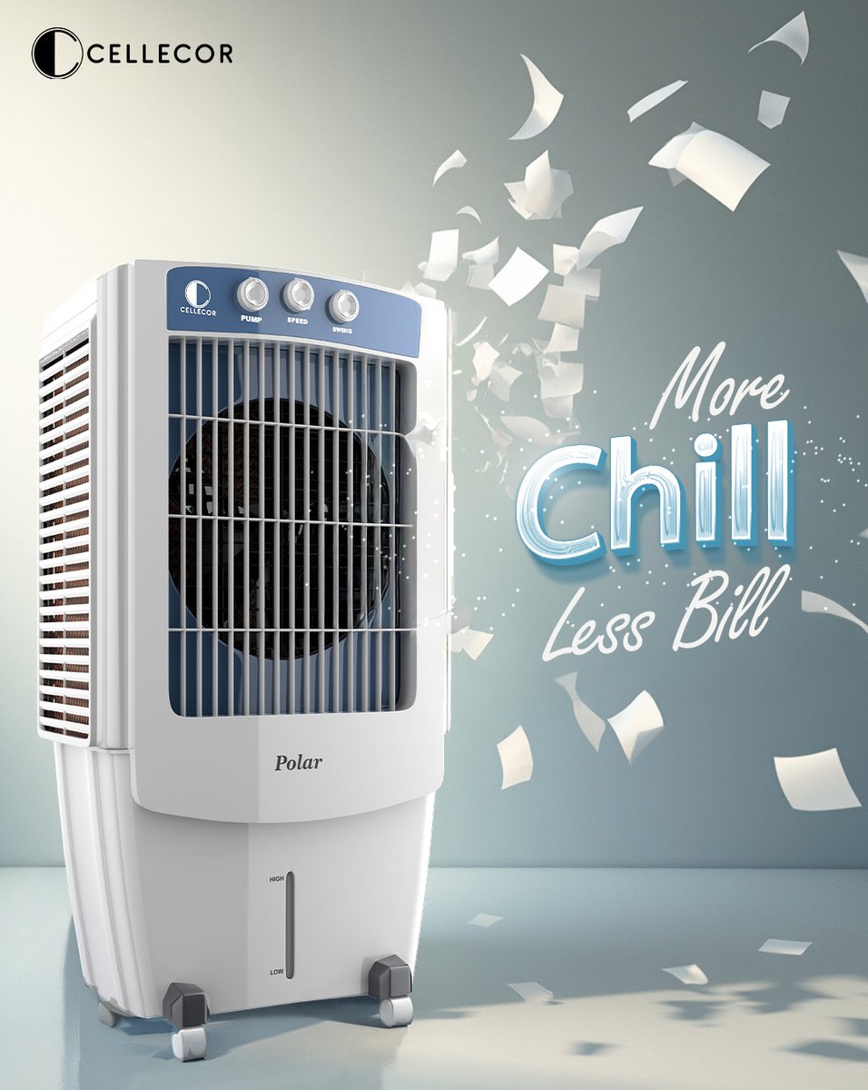 cellecorgadgets's tweet photo. More Chill, Less Bill. That’s the Cellecor Promise.❄️💸
Meet the Cellecor Air Cooler – engineered for powerful cooling without burning a hole in your pocket.
#Cellecor #CellecorGadgets #AirCooler #CoolingGoals #AffordableCooling #MadeForIndia #SmartLiving #PolarCooler https://t.co/AOXJNf66NE