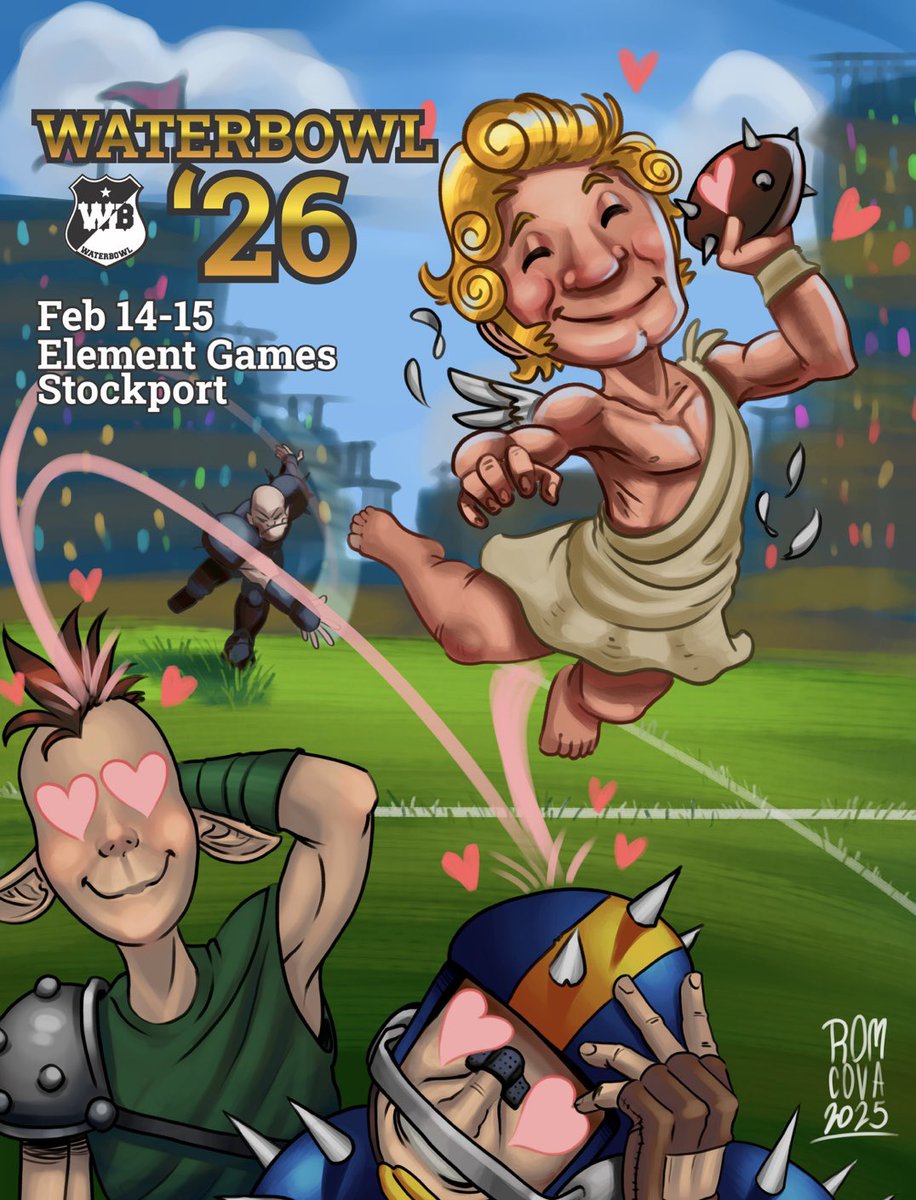The lovely Andrés at Romcova Illustration has done the artwork for next year’s WB tourney.

#bloodbowl