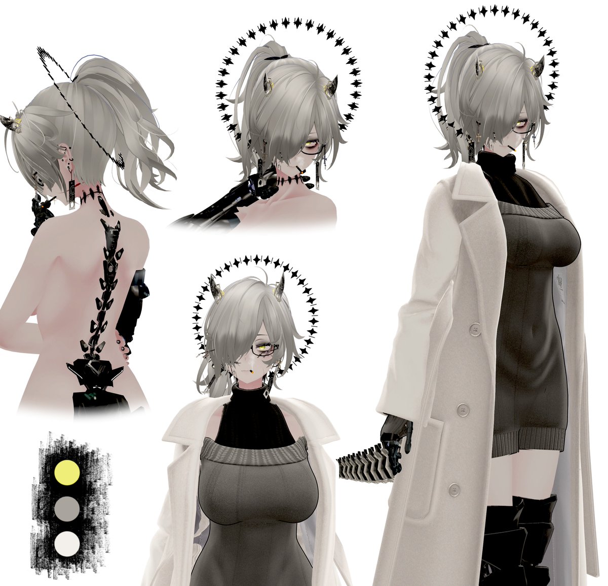 KazamiYori's tweet image. Model sheet for "Eos".
#Lasyusha #ラシューシャ #VRChat