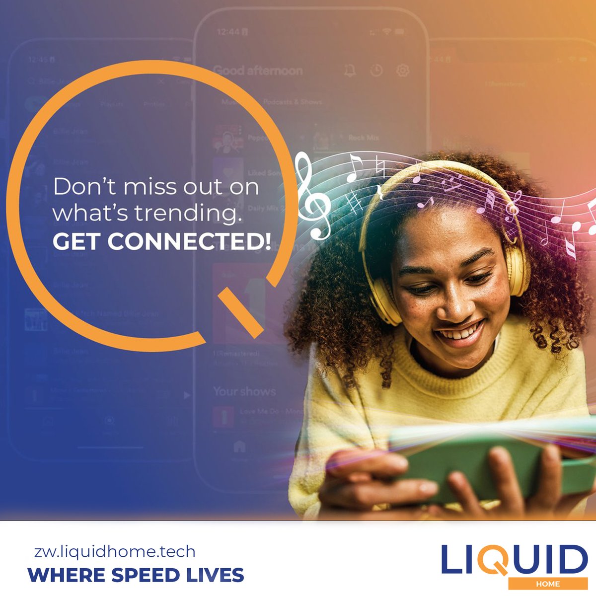 Don't miss out on what's trending! 

GET CONNECTED!  Enjoy lightning-fast speeds of up to 1000Mbps.  

Sign up today and feel the difference! loom.ly/met8TGM #LiquidHome #Wherespeedlives