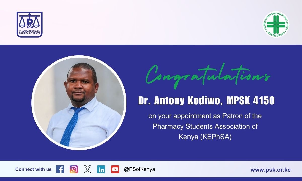 Congratulations on your appointment Dr. Kodiwo on your appointment as Patron KEPhSA!