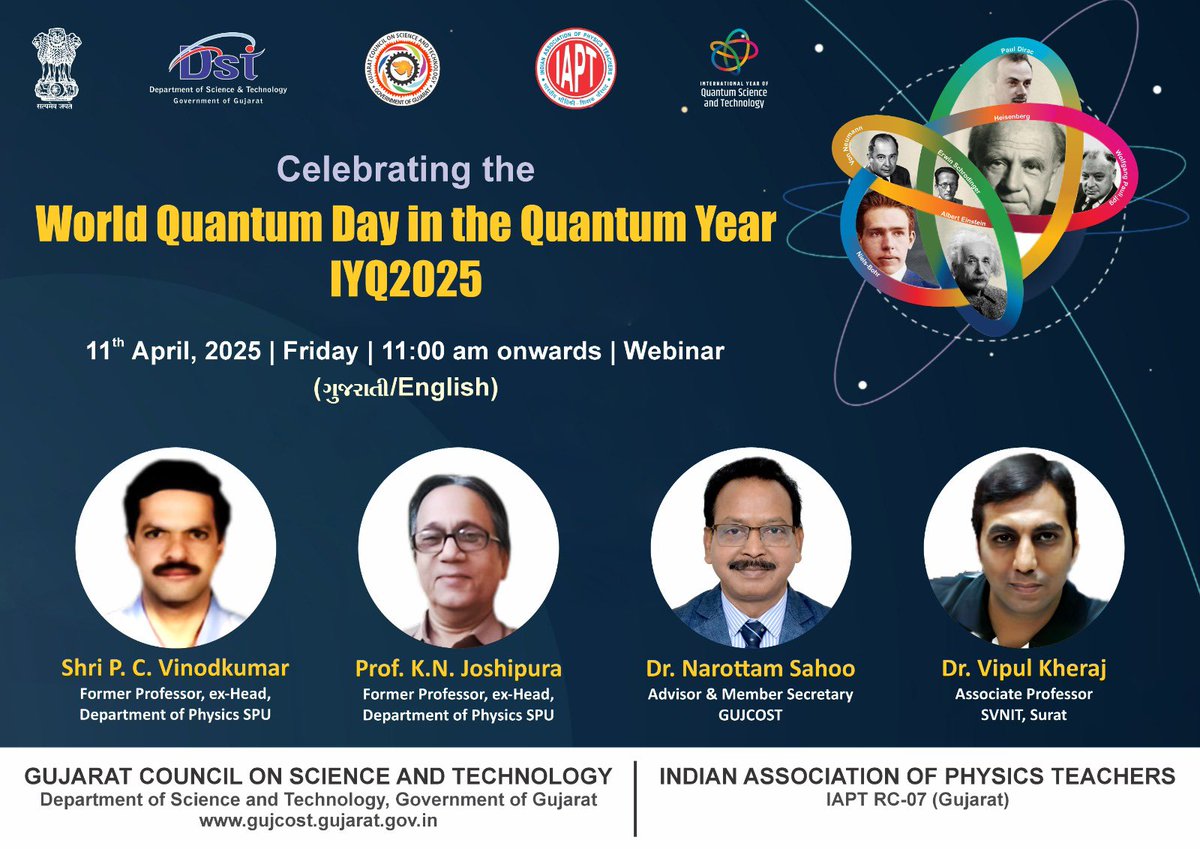 RscBhuj's tweet photo. Mind-expanding experiences like these inspire the next gen of quantum pioneers.On #WorldQuantumDay, @InfoGujcost &amp; @IAPTRC07 organized an outreach program exploring the impact of quantum S&amp;T. Students &amp; staff @RSCBhuj took a deep dive into the #Quantum world! #QuantumExploration https://t.co/Q7Vs4TkXyR
