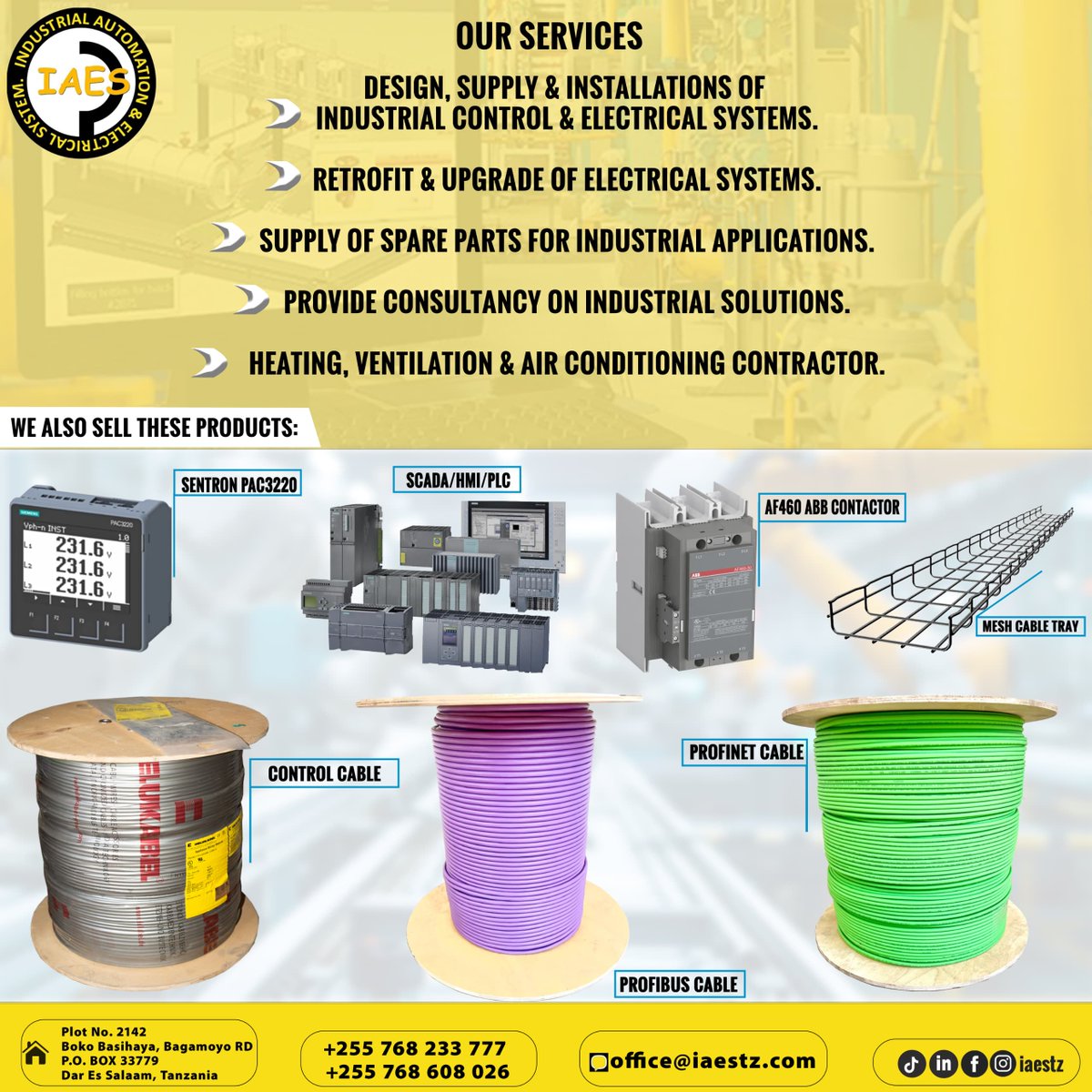 Automation68361's tweet photo. Empowering industries with smart automation solutions that boost productivity. #IndustrialAutomation #IndustrialSpareParts #MeshCableTray #SCADA #PLC #HMI #ProfinetCable #ProfibusCable #PanelMultimeter #SENTRON #PAC3220 #PAC3120 #7KM2112 #Daressalaam #Tanzania https://t.co/LUI2evubM7