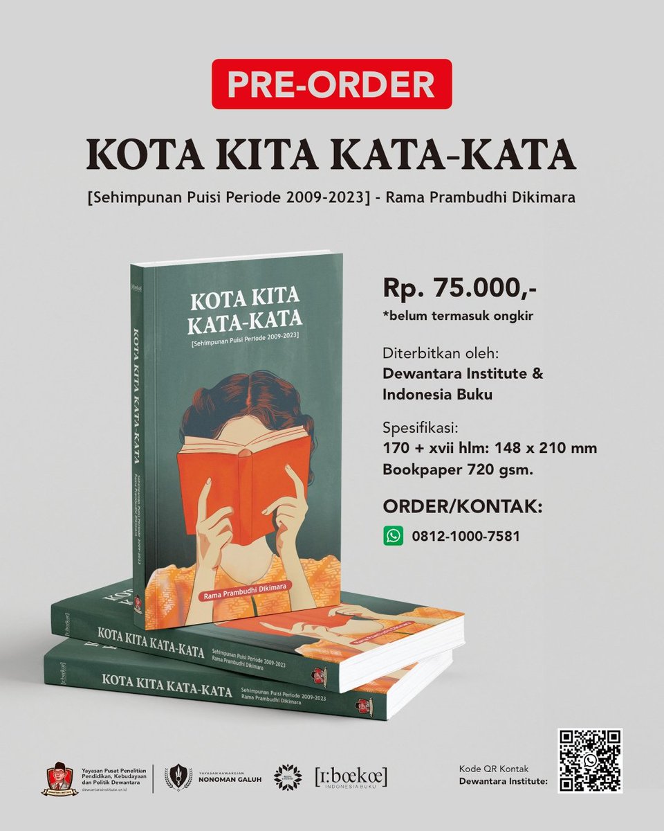 Silahkan segarkan bacaan anda dengan buku puisi KOTA KITA KATA-KATA Karya Rama Prambudhi Dikimara <a href="/ramadikimara/">Rama P Dikimara</a> - 📕 

"di perlintasan puisi/
kata-kata mengembara/ 
seperti gurindam dalam tuah/ 
atau awamatra yang jadi mantra.
(Sajak Kecil dan Risau Pengembara)