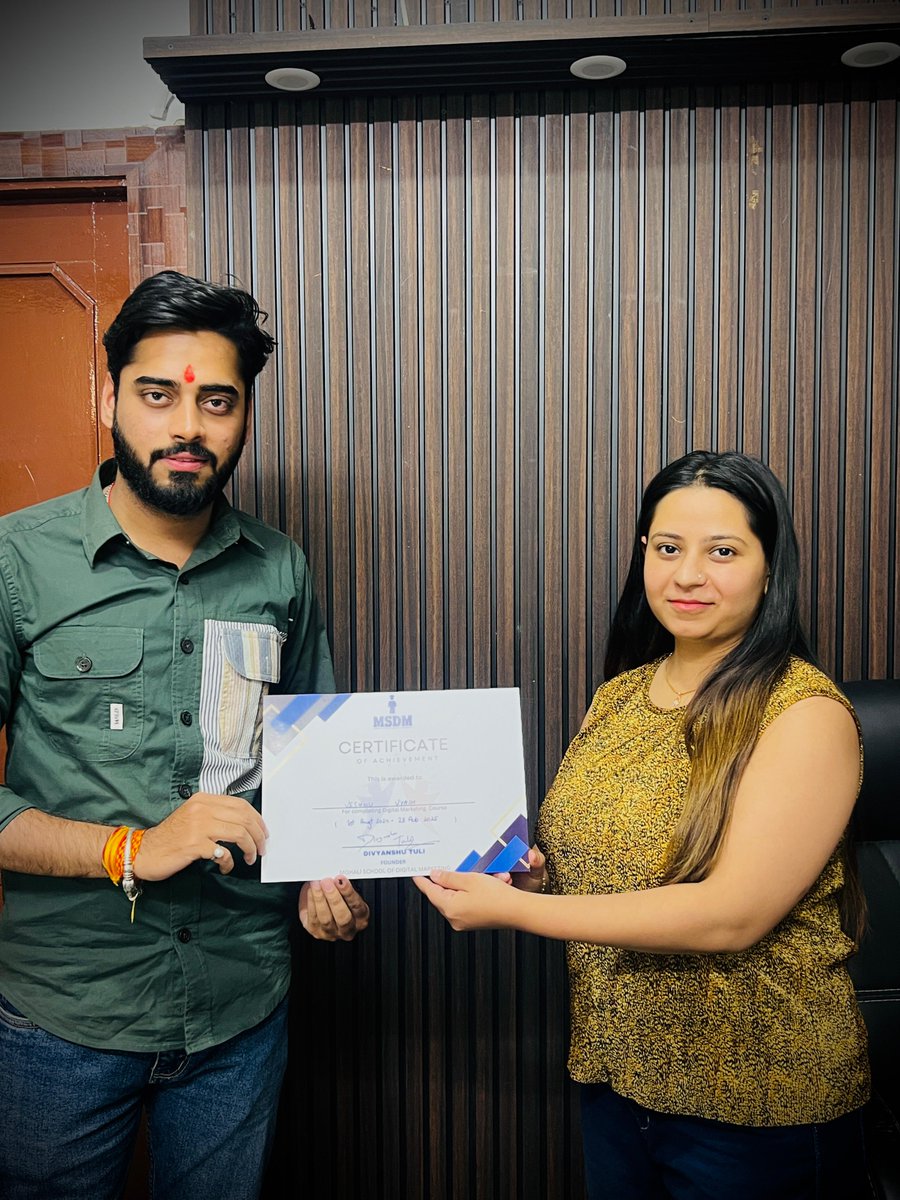 panipatschooldm's tweet image. Huge congratulations to Vishnu on successfully completing your course from Panipat School of Digital Marketing! Your hard work and dedication have truly paid off. Wishing you all the success in your digital journey ahead
#psdm #digitalmarketing #msdm #ppc #socialmedia #newpost
