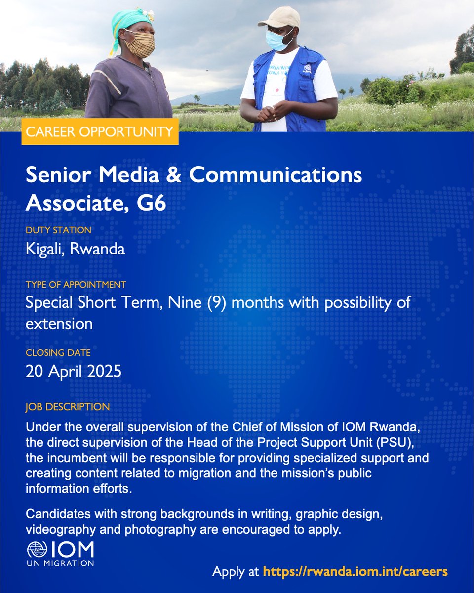 Calling all Storytellers 📢

Are you driven by storytelling and migration? Become our Senior Media and Communications Associate and be the key voice in sharing the stories of the migrants we serve.

Apply by 20 April 2025 ➡️ bit.ly/3G0A70E