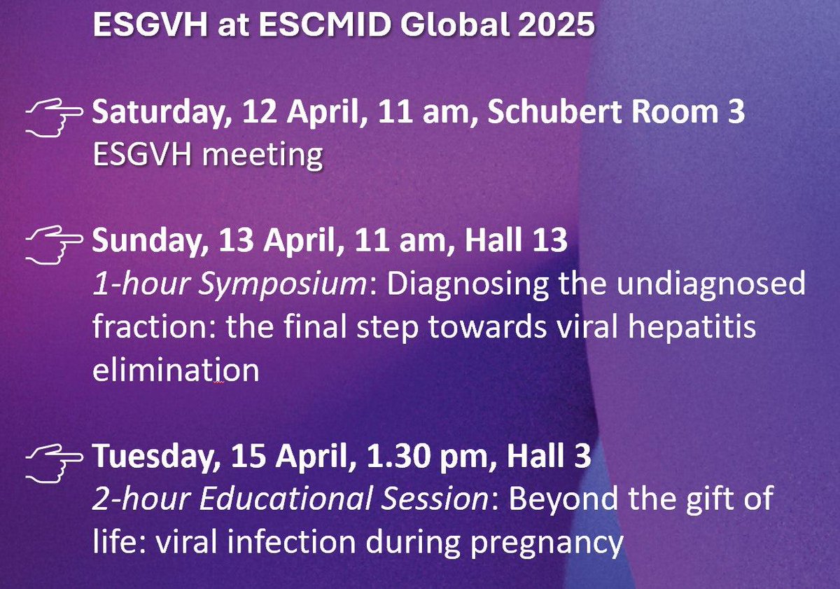 🌍 #ESCMIDGlobal 2025 has officially kicked off in Vienna!
Day 1 starts early, with our chair <a href="/sandulescu_oana/">Oana Sandulescu</a> featured in a Special Session.

Exciting #ID #CM #Science days ahead!

📅Don’t miss out. Download your personalized <a href="/esgvh_escmid/">@ESGVH</a> programme! ↓↓↓

<a href="/ESCMID/">ESCMID</a>
