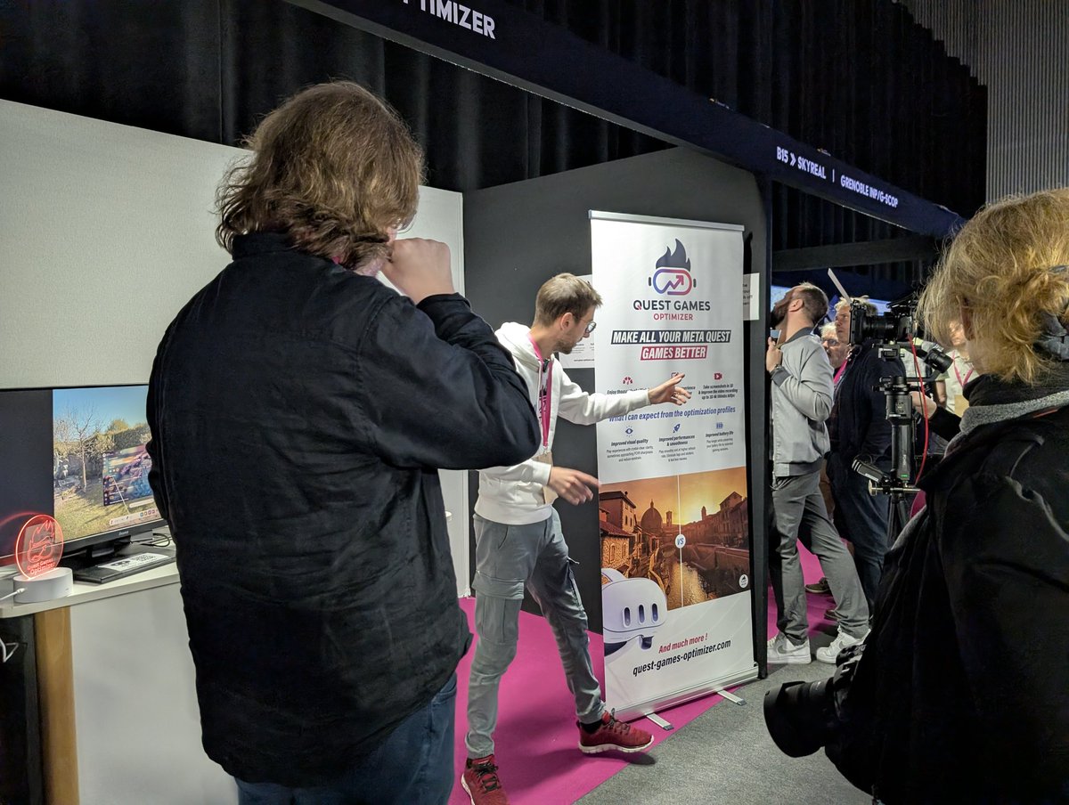Anagan79's tweet image. Last day at @lavalvirtual with @vr_rames, @TechnoidFR &amp;amp; part of the QGO team 🤘 Quest Games Optimizer is a hit at the show 👍 We&apos;re officially stepping into B2B, with concrete opportunities already in motion! Come visit us at our booth — we&apos;re showcasing QGO &amp;amp; @RivalTechnology!
