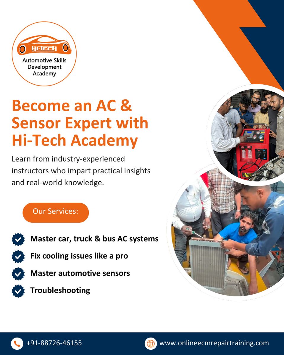hitechasda's tweet photo. 🚀 Become an AC &amp; Sensor Expert with Hi-Tech Academy! 🛠️

Learn from industry-experienced instructors who provide practical insights &amp; real-world knowledge! 💡👨🏫

#ACExpert #SensorTraining #AutomotiveSkills #HVAC #CarRepair #MechanicLife #HandsOnLearning #JobReady https://t.co/sIfdkObwKK
