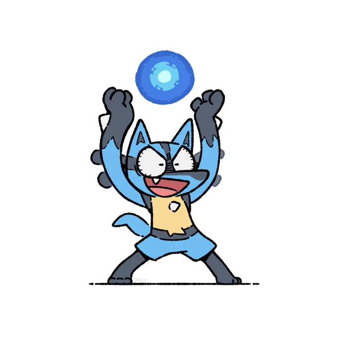 Pokemon doodle ko-fi commission.Lucario used Aura Sphere! 