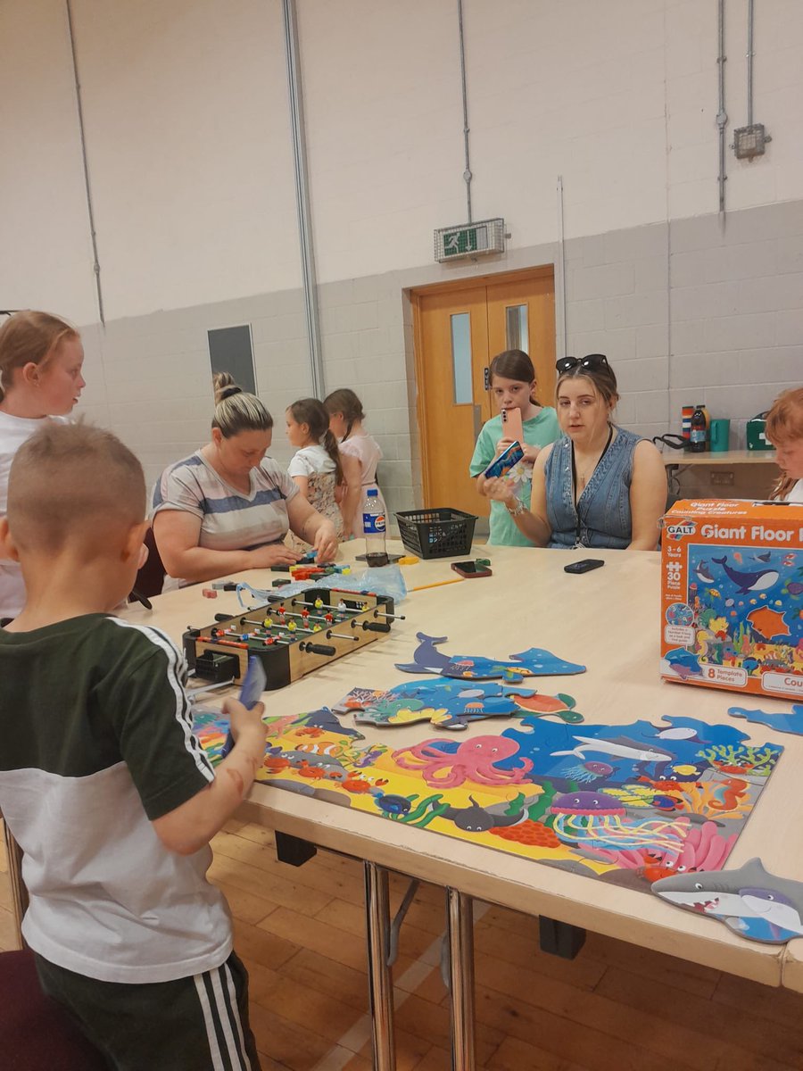 Yesterday we played some games, done puzzles, done some art, played football, hairdressing, jumping on the mats &amp; watched a movie 😃

Back Wednesday 11:30-1pm 
P1-P7
First come first serve
Must have consent form 

Thanks to Cafe81 for chips 🍟 

Funders <a href="/clydebankha/">clydebankha</a>