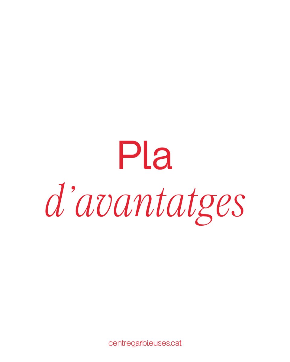 CentreGarbi's tweet photo. Descobreix el nostre Pla d'Avantatges!💥  

Accedeix a https://t.co/RyIFEqZANs i consulta totes les ofertes i descomptes exclusius que tenim.

Tots els alumnes, PAS, PDI i Alumni de l’EUSES podeu gaudir d’aquests descomptes.

⏰ Només cal presentar el carnet d’alumne o Alumni. https://t.co/AjkvgDZya6