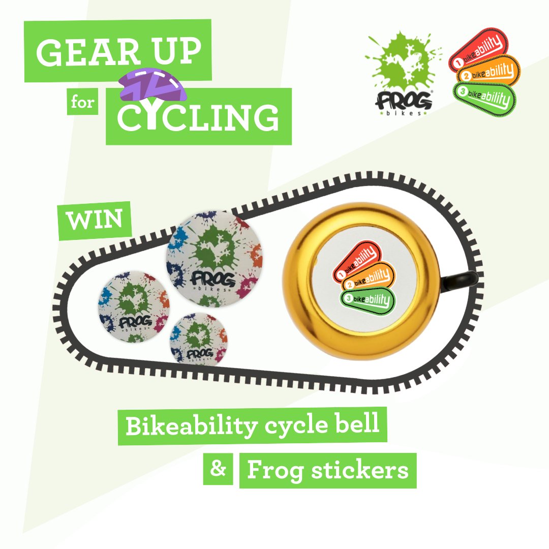 BikeabilityUK's tweet photo. Gear up for Cycling – Ding &amp; Decorate! 🔔✨

Win a Bikeability bell and Frog Bikes stickers—perfect for adding some fun &amp; personality to every ride. 🚲🎨

Enter:
✅ Like &amp; Repost
✅ Follow @BikeabilityUK &amp; @FrogBikes
✅ Reply with a 🔔 emoji

Closes midnight 20 Apr. T&amp;Cs apply 🎁 https://t.co/bEBjFcw67r