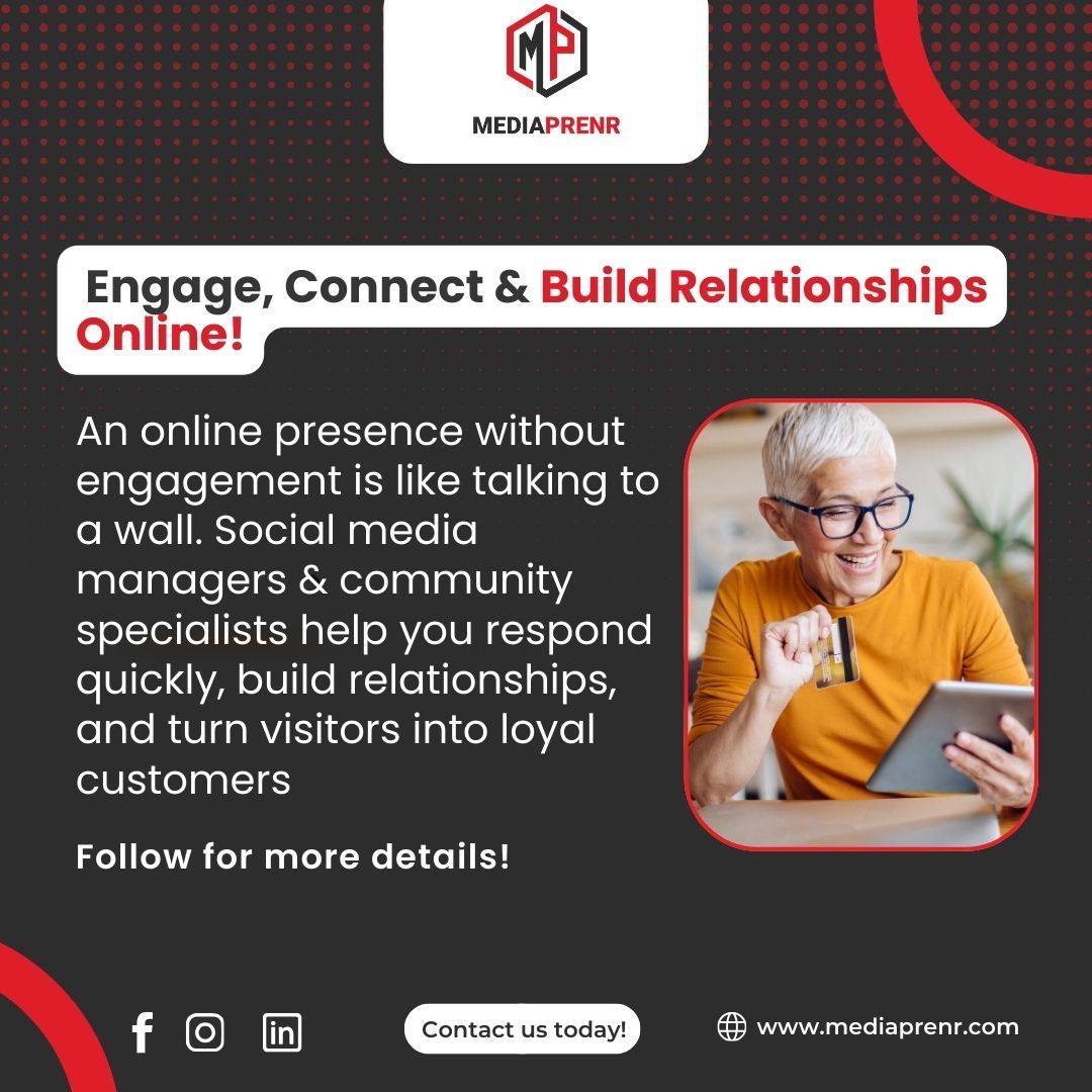 MPrenr's tweet photo. 💬 Engage, Connect &amp; Build Relationships Online!
 
 An online presence without engagement is like talking to a wall. 
Social media managers &amp; community specialists help you respond quickly, build relationships, and turn visitors into loyal customers.
 
 #CustomerEngagement https://t.co/S8ckxc7gNB