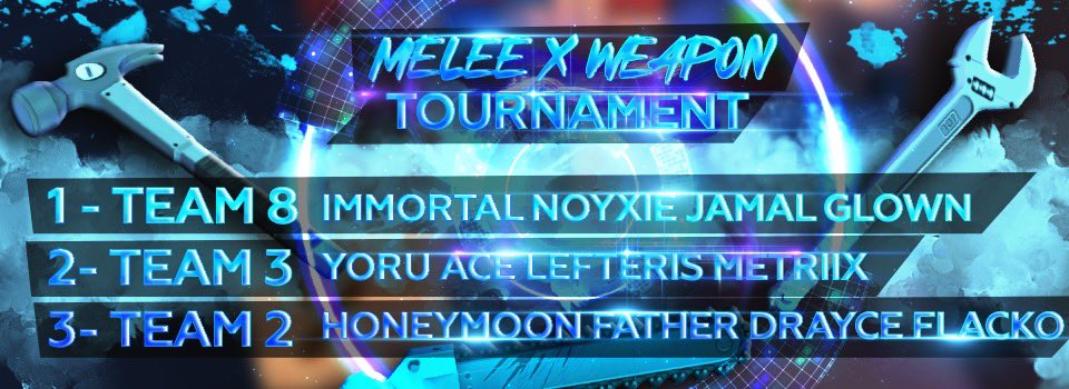 ToyBattlesMV's tweet photo. Dear players, the Melee X Weapons Tournament S1 has concluded, and we have our first winners.
Players who participated in the event please send a ticket with the names of the team members in order to get the participation prize.
#microvolts #toybattles https://t.co/FR8yoLuxWp