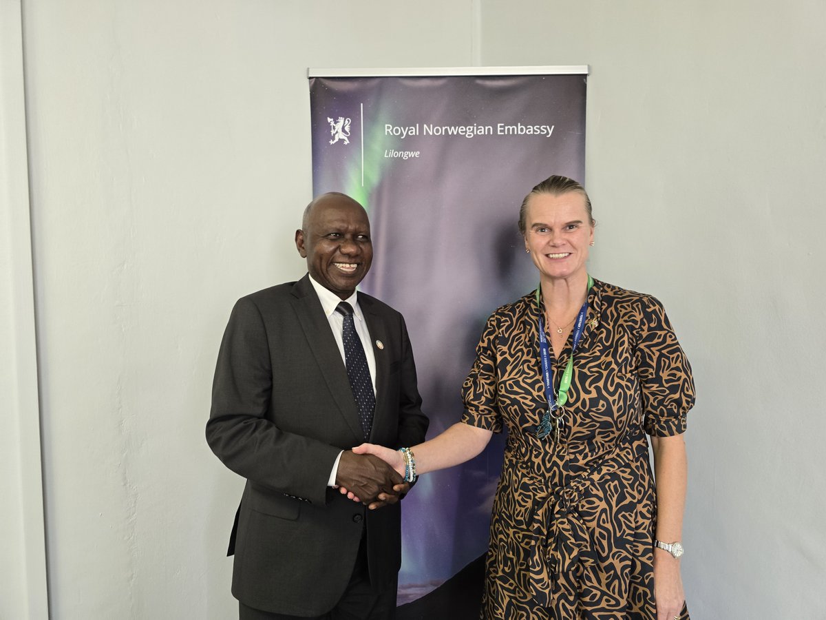 FAOMalawi's tweet photo. The @FAOMalawi Representative a.i,  @BabaganaAhmadu met with HE  Ingrid Marie Mikelsen, Ambassador of @NorwayinMalawi  and discussed areas of collaboration in support of @MalawiGovt 's goals in fisheries and aquaculture development and smallholder farmer development. https://t.co/zlSfnvVyDC