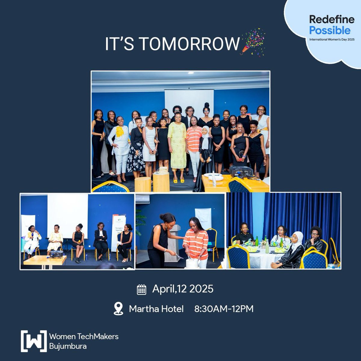 Are you Ready to Redefine Possible Tomorrow?🥳💃🏻

#WTMBujumbura #IWD2025 #RedefinePossible