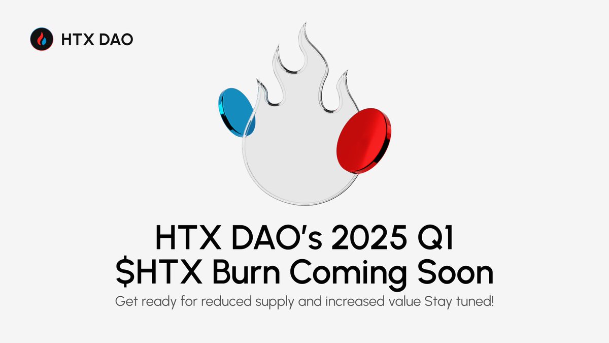 HTX_DAO's tweet photo. HTX Q1 Token Burn is About to Begin
$HTX supply will be reduced. Stay tuned for the official burn update.
#CryptoBurn #HTXBurn #HTXDAO https://t.co/F3ml1HyfPf