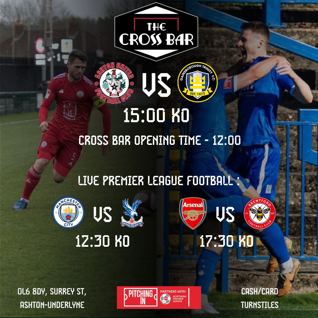 Ashton United FC (@ashtonunitedfc) on Twitter photo โ๏ธ๐๐๐๐๐๐๐๐โ๏ธ
๐ <a href="/GainsTrinityFC/">Gainsborough Trinity</a>
๐ <a href="/NorthernPremLge/">The Pitching In Northern Premier League</a>
๐ Hurst Cross, OL6 8DY
๐
Sat 12th April
โฐ 15:00
๐ tinyurl.com/hometicks
๐ป <a href="/CrossBarAshton/">The Cross Bar</a> open from 12:00
#aufc #robinsrevolution โ๏ธ๐๐๐๐๐๐๐๐โ๏ธ
๐ <a href="/GainsTrinityFC/">Gainsborough Trinity</a>
๐ <a href="/NorthernPremLge/">The Pitching In Northern Premier League</a>
๐ Hurst Cross, OL6 8DY
๐
Sat 12th April
โฐ 15:00
๐ tinyurl.com/hometicks
๐ป <a href="/CrossBarAshton/">The Cross Bar</a> open from 12:00
#aufc #robinsrevolution
