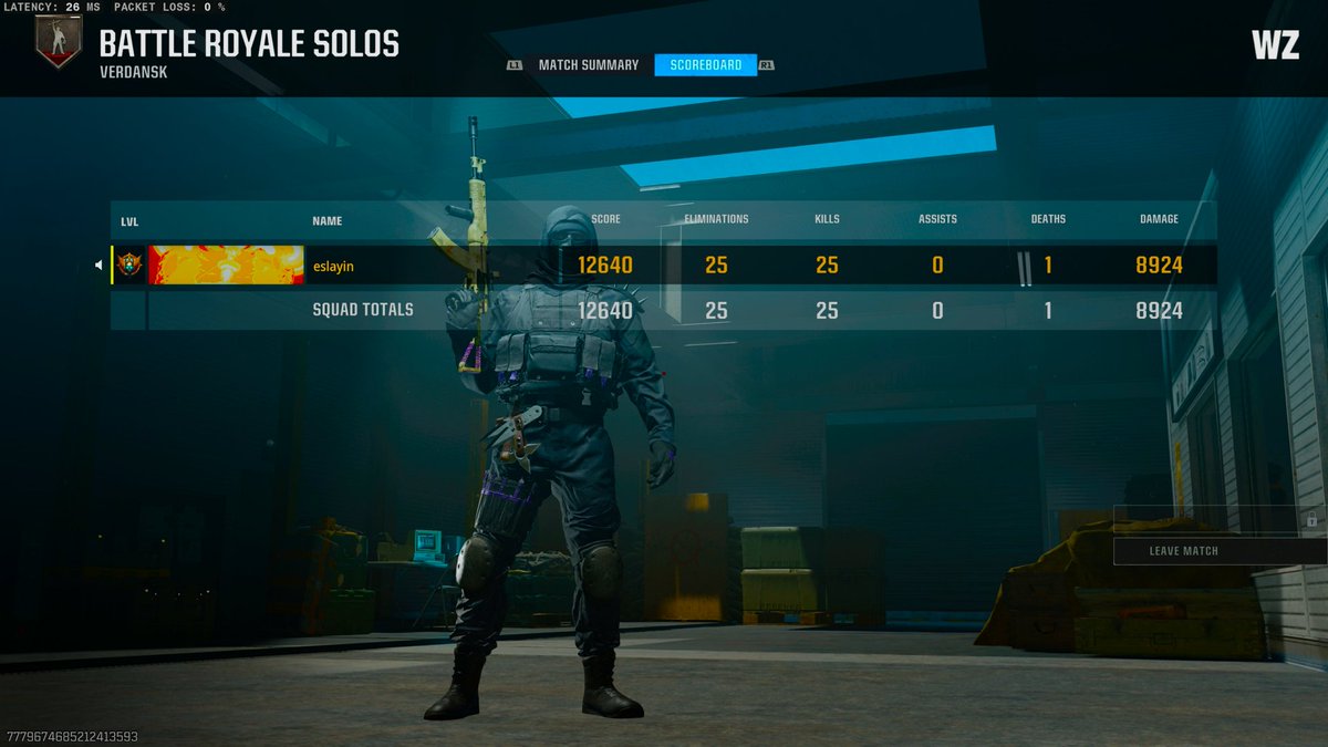 eeslayin's tweet photo. This old man got 25 vs Rallied in Solos. (Obligatory #consolegang). None of us left I fear. Anyways lemme try get 30 without getting sniped 😂. GGs, as a oldhead I'm loving Verdansk so far https://t.co/Yzbfbt5iel