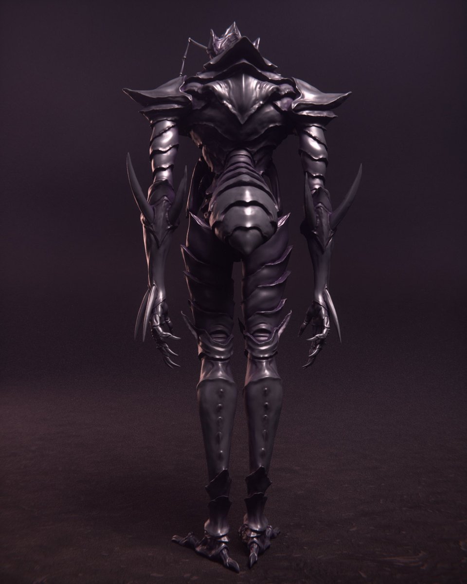 Ant king in Solo Leveling, doing it with my preference on forms and detail (not sure if it adds up to a style yet)
Start with a lunch break quick sketch in Zbrush and turns out to be a tough Blender render exercise! 
Let me know if you like it!