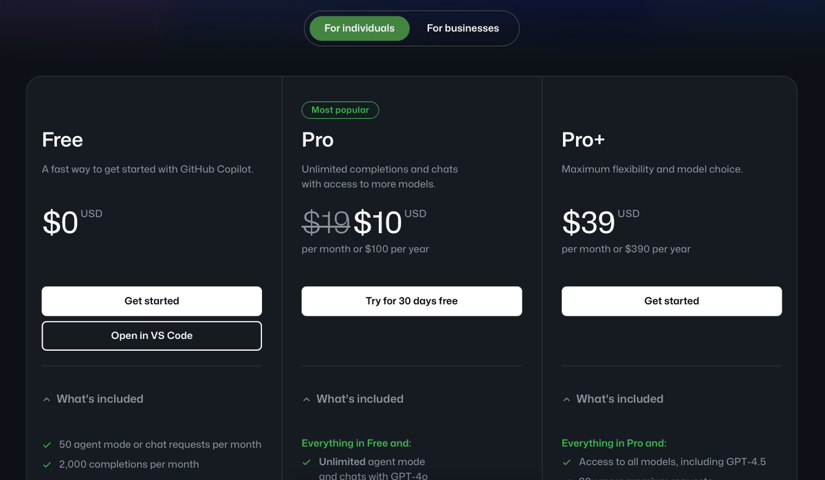 dubs4w's tweet photo. @awscloud I want to leave Github Copilot for Amazon Q full-time, there's a free tier, but I'm a serious person, so I need the premium tier, but 20$ vs the competitor 10$ is tricky, is there a better offer for Amazon super fans like me? https://t.co/llQlR01p3R