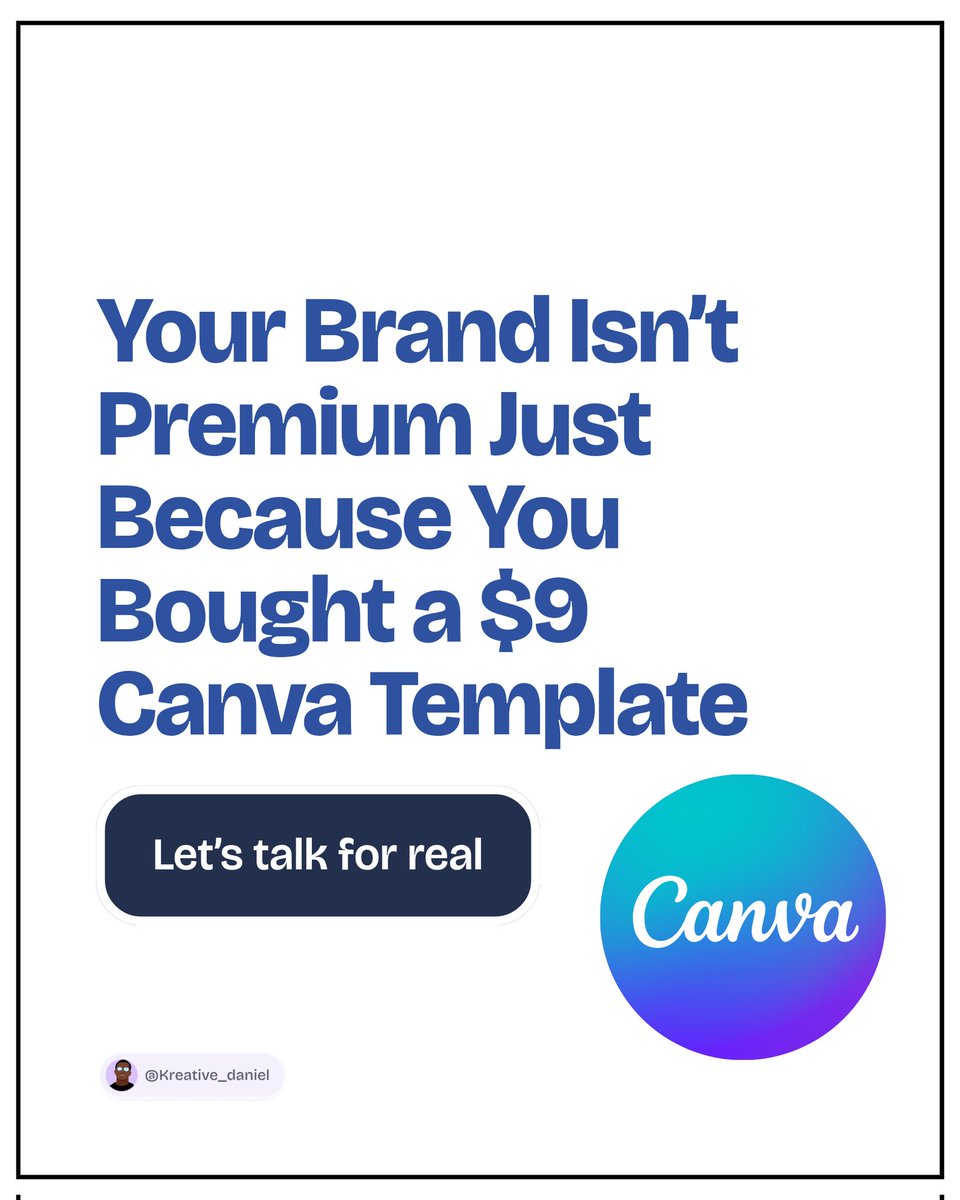 BuildWithChidi's tweet image. Ouch. But somebody had to say it 🤧"
Let’s talk about why “pretty” isn’t the same as “premium” 👇
➡️ Tag someone whose brand deserves better.
💬 Drop a “🔥” if you’ve been guilty of this too.
#brandingtips #coachbranding #designertips #creatormarketing #canvatemplates