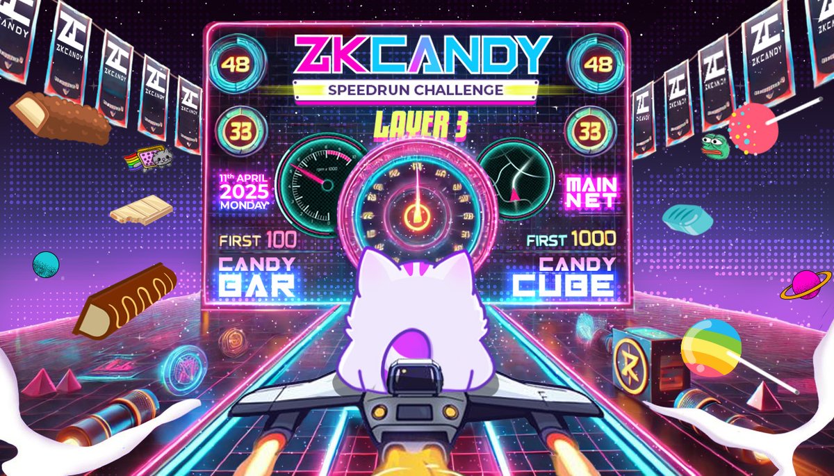 Introducing the ZKcandy Speedrun Challenge 🔥

Race to finish the quests on Layer3 and lock in your spot!

🔗: https://t.co/PLVCDgeL7R

• First 100 = exclusive Candy Bar NFT
• Next 1,000 = limited Candy Cube NFT (total 1,100)

These NFTs could just be keys to something sweeter.. 👀