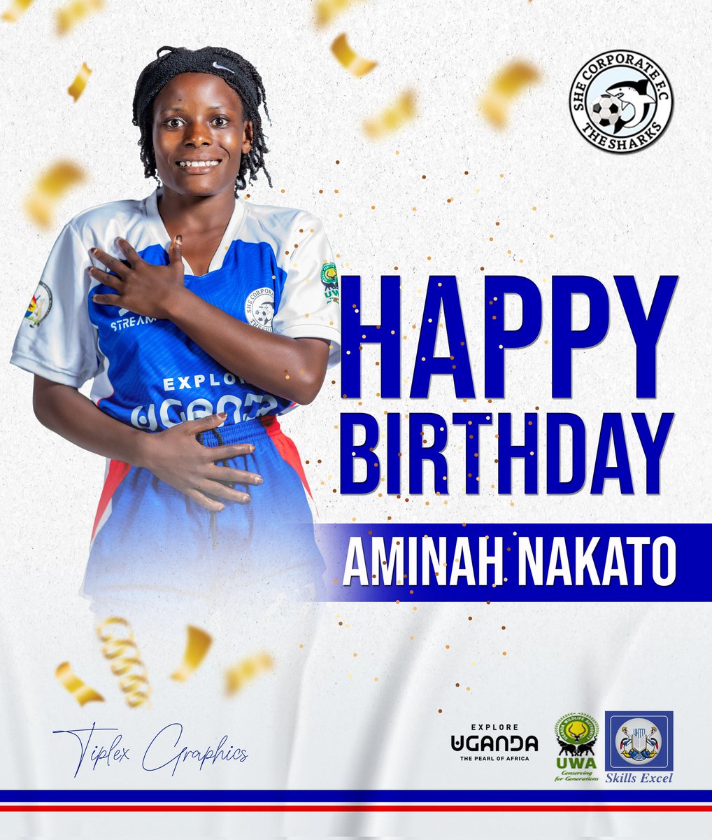 SHE CORPORATE FC (@shecorporatefc) on Twitter photo Sharks, let's wish a very happy birthday to our defender <a href="/AminahNakato02/">Aminah Nakato</a>
Have an awesome one Naha🎂❤
#Sharks || #TheInspirers Sharks, let's wish a very happy birthday to our defender <a href="/AminahNakato02/">Aminah Nakato</a>
Have an awesome one Naha🎂❤
#Sharks || #TheInspirers
